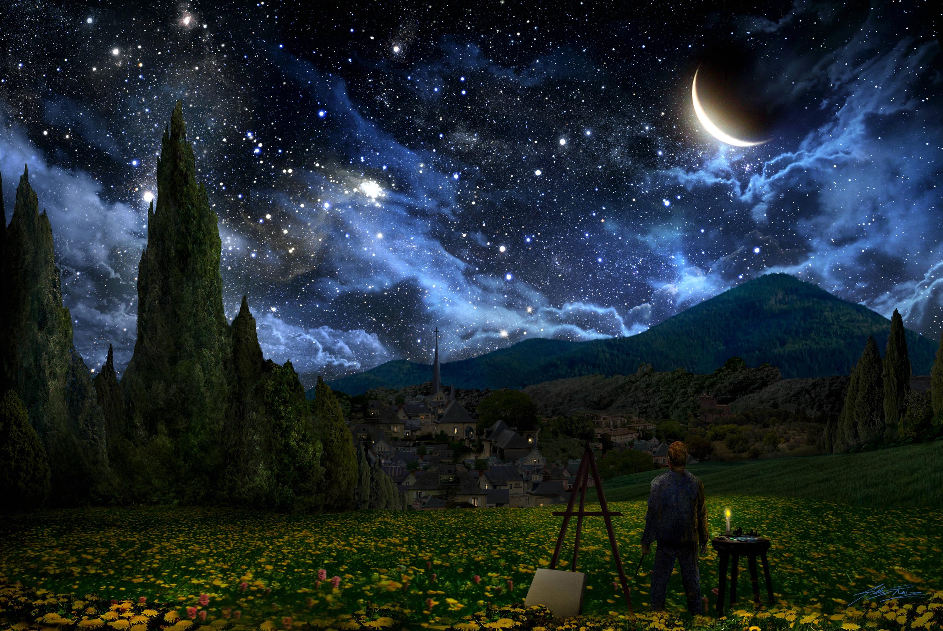 Free Starry Night HD Backgrounds | PixelsTalk.Net