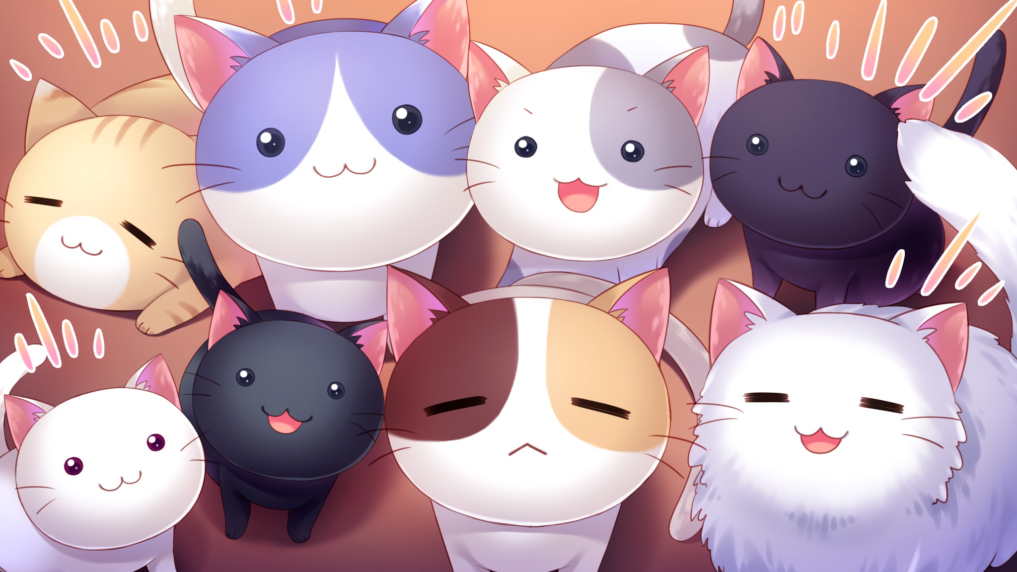 HD Anime Cat Background | PixelsTalk.Net