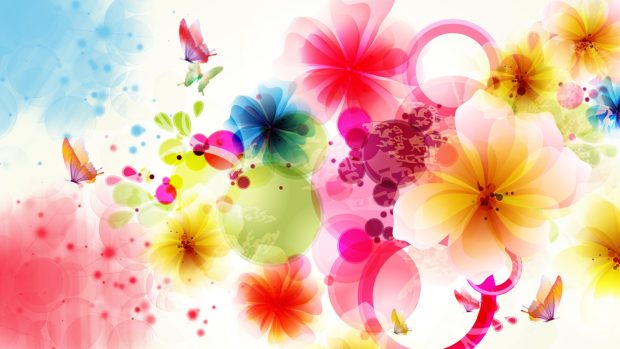 Abstract flowers wallpapers HD colorful.