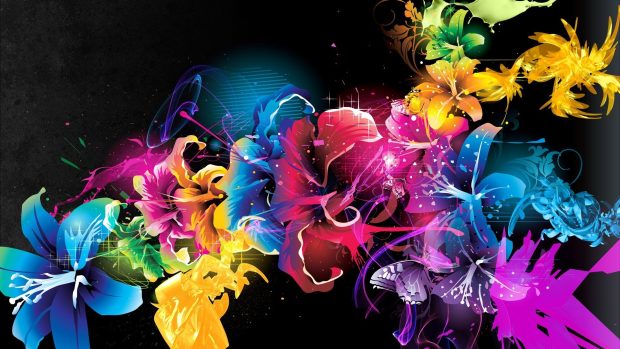 Image of abstract flowers wallpaper.