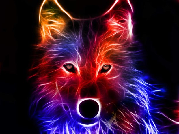 3d colorful Fox wallpaper.