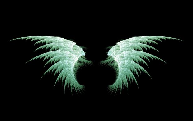 Anime Angel green wings Wallpaper.