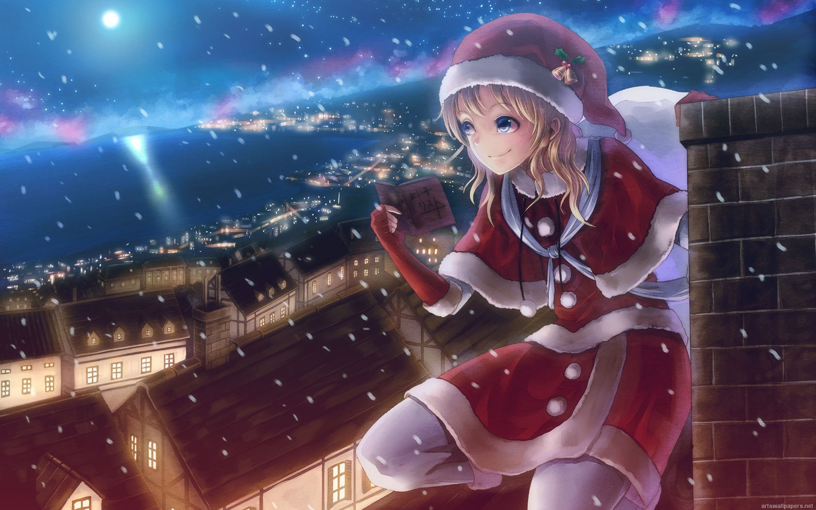 Cute Anime Girl Christmas Wallpapers Hd Pixelstalk Net