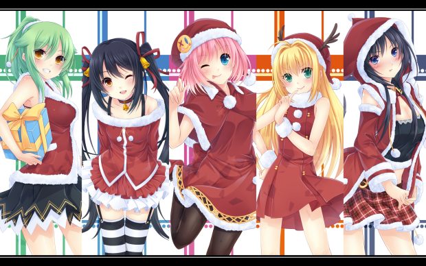 Anime Girls Christmas HD wallpapers.