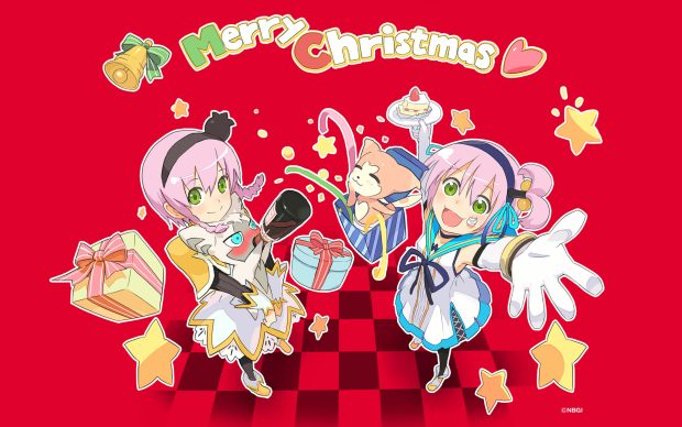 Anime Merry Christmas Background.