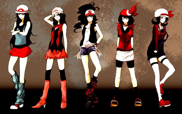 Anime girl Pokemon style hat bandana cap background desktop.