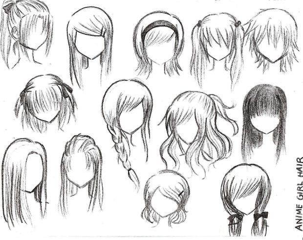 Anime girl hair style.