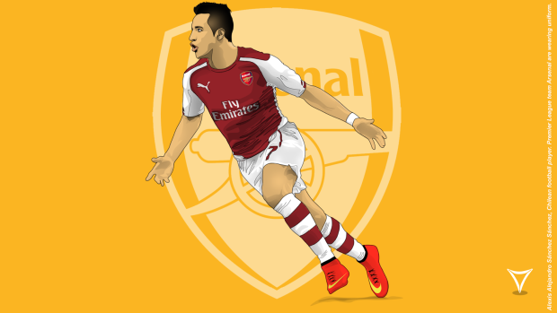 Art Cartoon Alexis Sanchez From Arsenal Wallpaper.