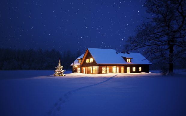 Cool winter night wallpaper