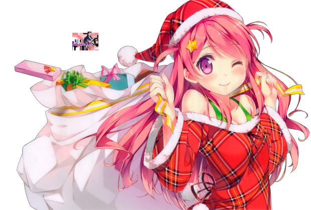 Cute anime christmas desktop.