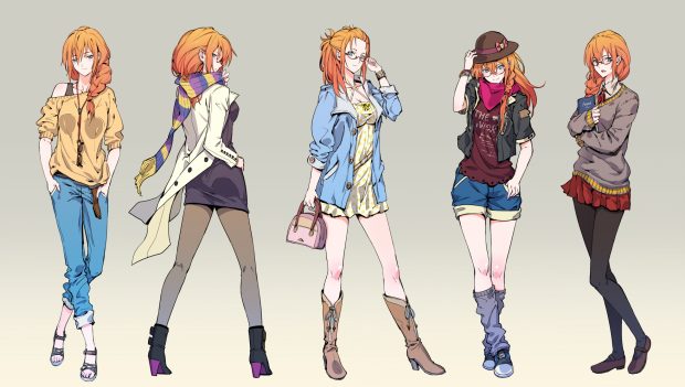 Different Anime Girls Styles Wallpaper.