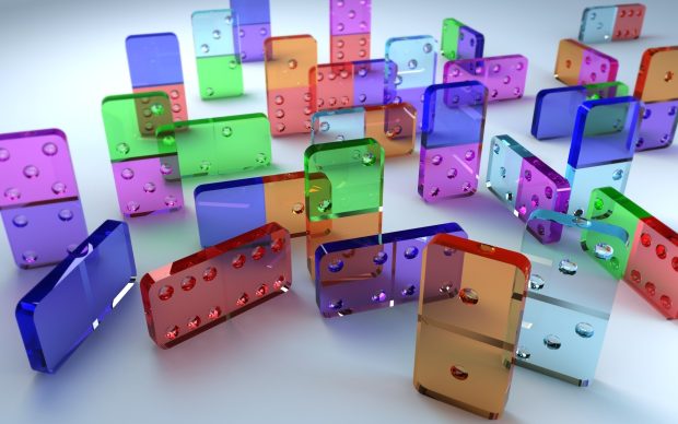 Dominoes game graphic 3d wallpaper colorful.