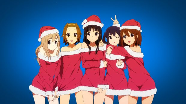 Hot Anime Christmas HD Wallpaper Desktop Background.