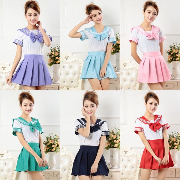 Hot Japanese School Uniform Dress Sailor Moon Cosplay Costume Anime Girl Style.