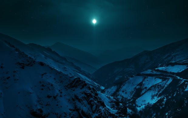 Image of Winter Night In Moonlight.