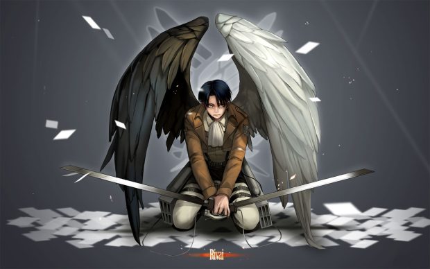 Levi angel wings attack on titan wallpaper.