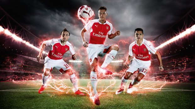 Mesut Ozil Arsenal puma home kit launch 2015-2016