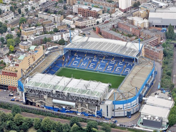 Stamford Bridge Stadifum from the high.