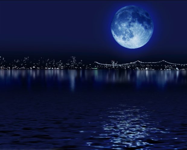 Blue moon wallpaper blue river