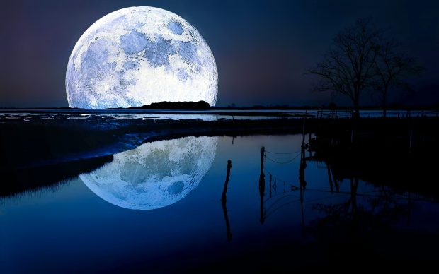 wonderfull blue moon wallpaper hd