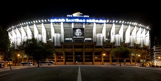 Bernabeu stadium Real Madrid at night