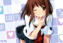 Cute Anime Girl Wallpaper Kiss me.