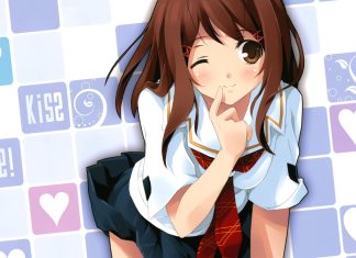 Cute Anime Girl Wallpaper Kiss me.