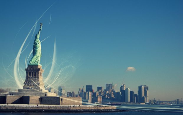 Statue of awesome Liberty Wallpaper