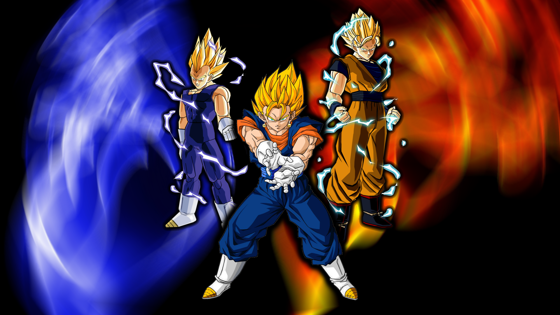 Download wallpaper 1366x768 dragon ball, son goku, blue power