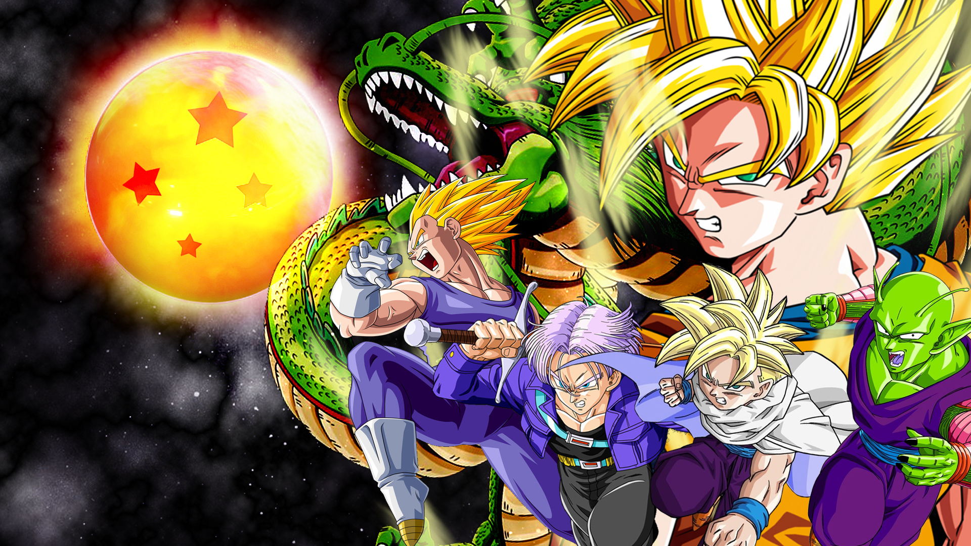 dragon ball wallpaper with mix character in high resolution