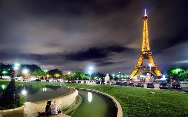 Eiffel tower wallpaper light night hd