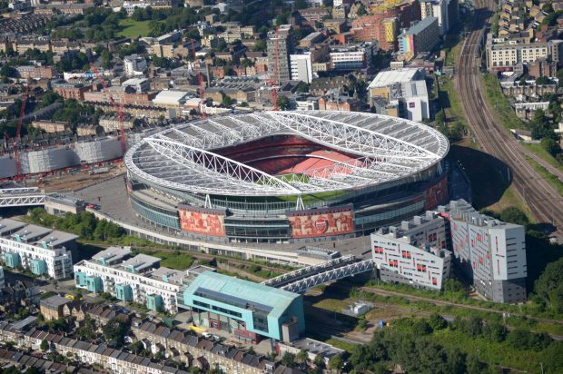 Emirates stadium view from high