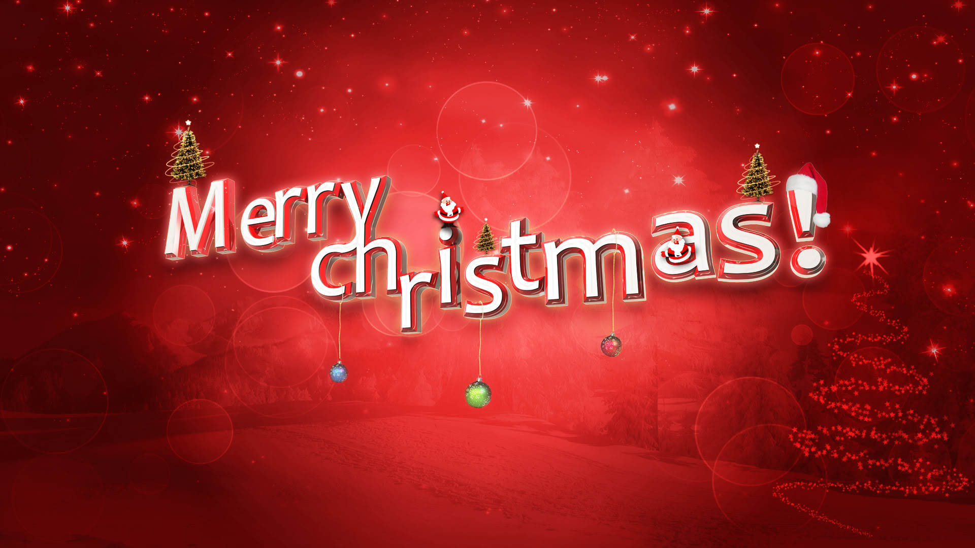 Merry Christmas Wallpaper Full HD Red 2016.