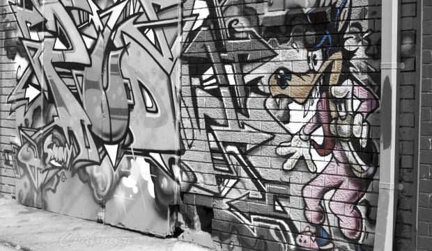 Animation arts black and white graffiti