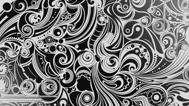 Black and white shape patterns wallpaper.