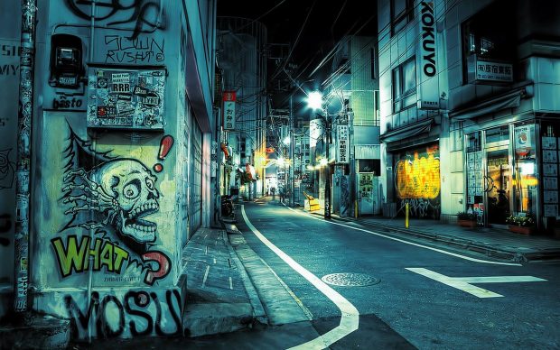 City graffiti japan street Tokyo urban