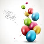 Modern Easter background with colorful eggs