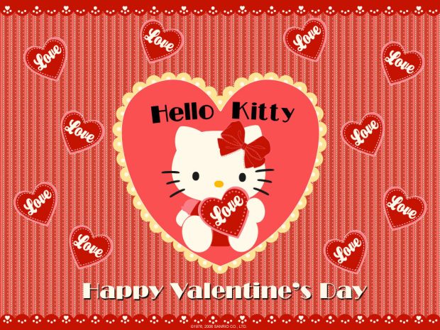 Happy Valentine Day Hello Kitty Wallpaper.