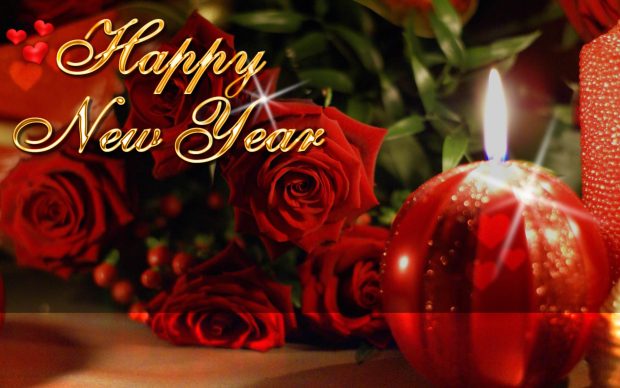 Happy new year Rose candle night images.