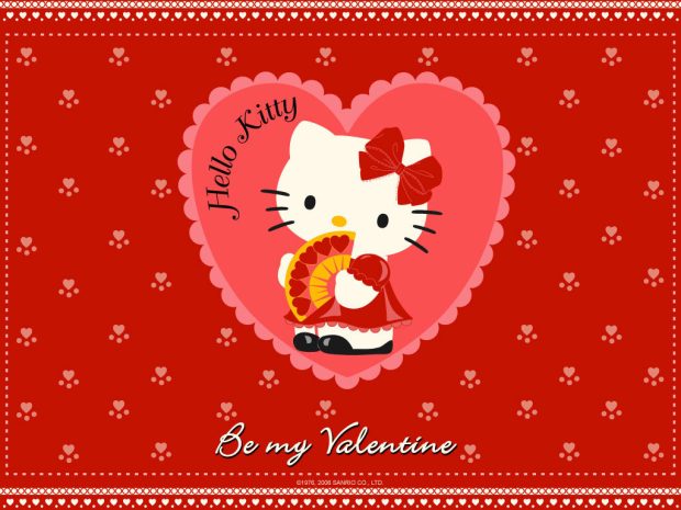 Hello Kitty Desktop Wallpaper HD Be My Valentine.