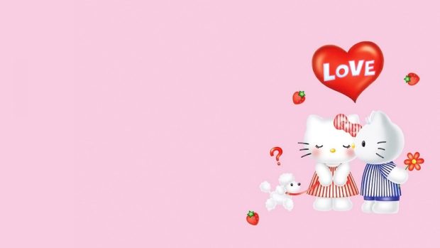 Hello Kitty Love Wallpaper Background.