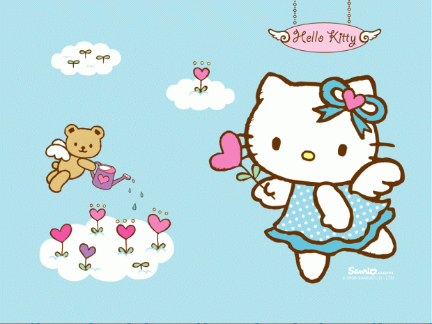 Hello Kitty Love Wallpaper for desktop.