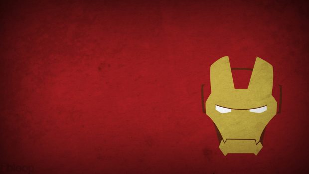 Iron Man mask red background.