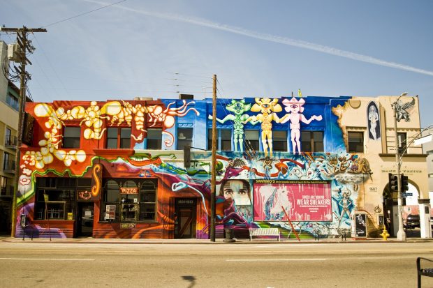 Los Angeles California Pacific buildings Graffiti city wallpaper