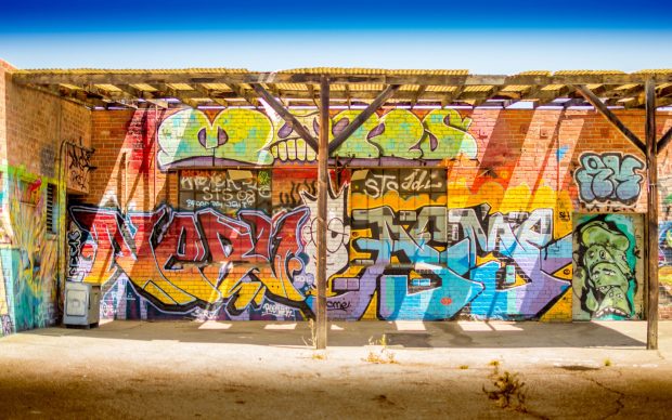 Los Angeles California Pacific buildings cities Graffiti colors art street illegal wallpaper
