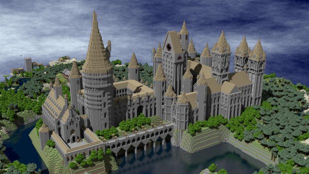 Minecraft Wallpaper building