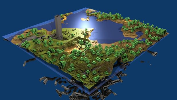Minecraft wallpaper island hd