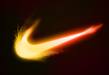 Nike Logo Fire Background free download