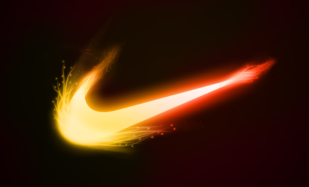 Nike Logo Fire Background free download