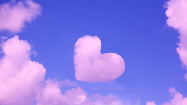 Pink Heart Cloud Wallpaper for Mac book.